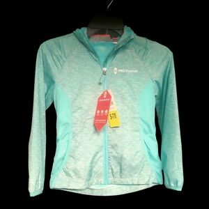 Girls Free Country Hooded Windshear Jacket Mint Green Size 7/8